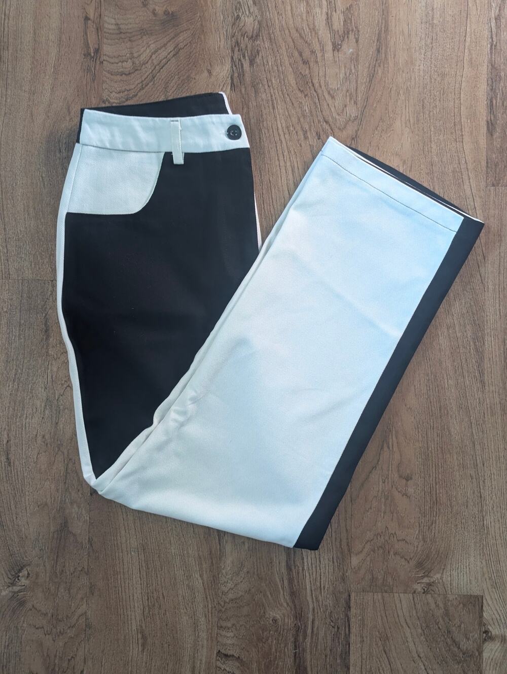 SHEIN Two‑Tone Black & White Split Pants US Size 4
